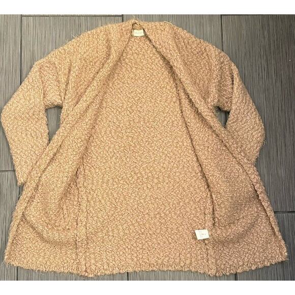 Altar’d State Beige Cream Soft Fuzzy Long Cardigan with Pockets Size Large - Picture 5 of 7